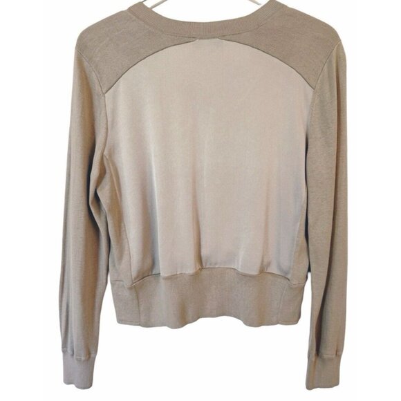 PER SE Taupe Sweater with Satin Like Front - Picture 4 of 7